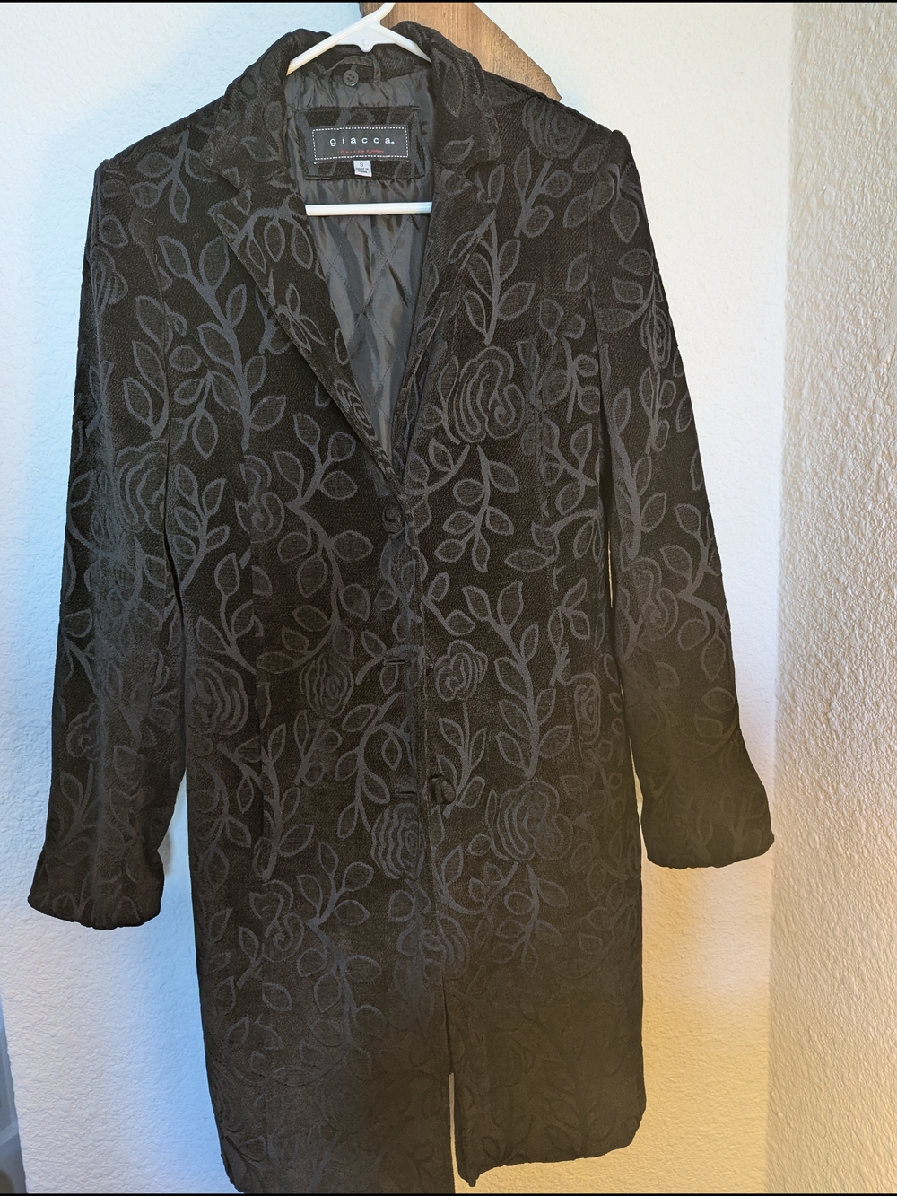 Giacca Black Floral Jacquard Tapestry coat
